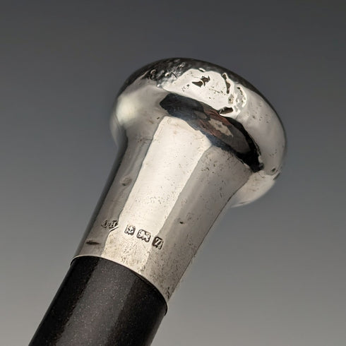 1924 年英國古董男士手杖純銀圓柄黑軸 87 公分 JH